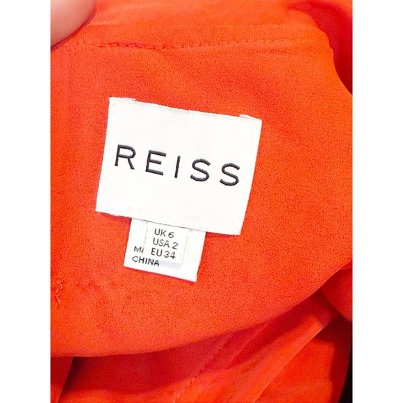 Reiss Lace Fit Red Orange Cocktail Dress Size 2 - Picture 12 of 12